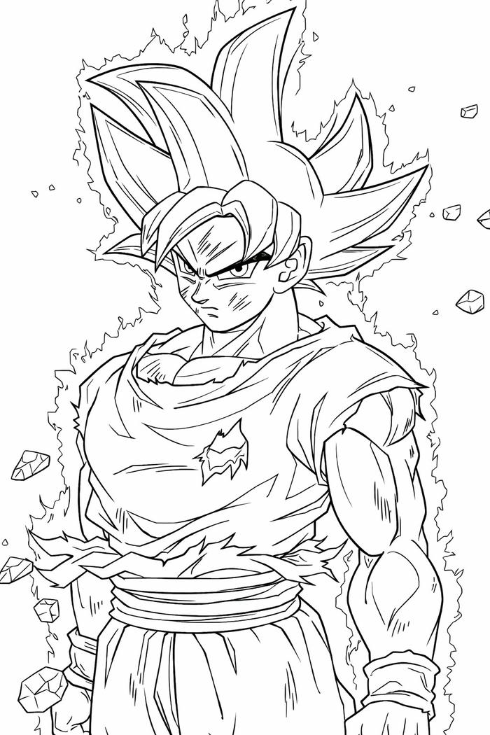 Tranh tô màu Songoku tạo cảm giác thích thú