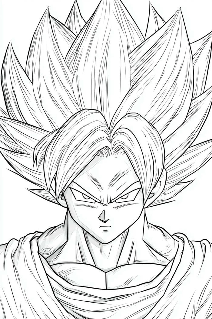 Tranh tô màu Songoku với hình dáng ngộ nghĩnh