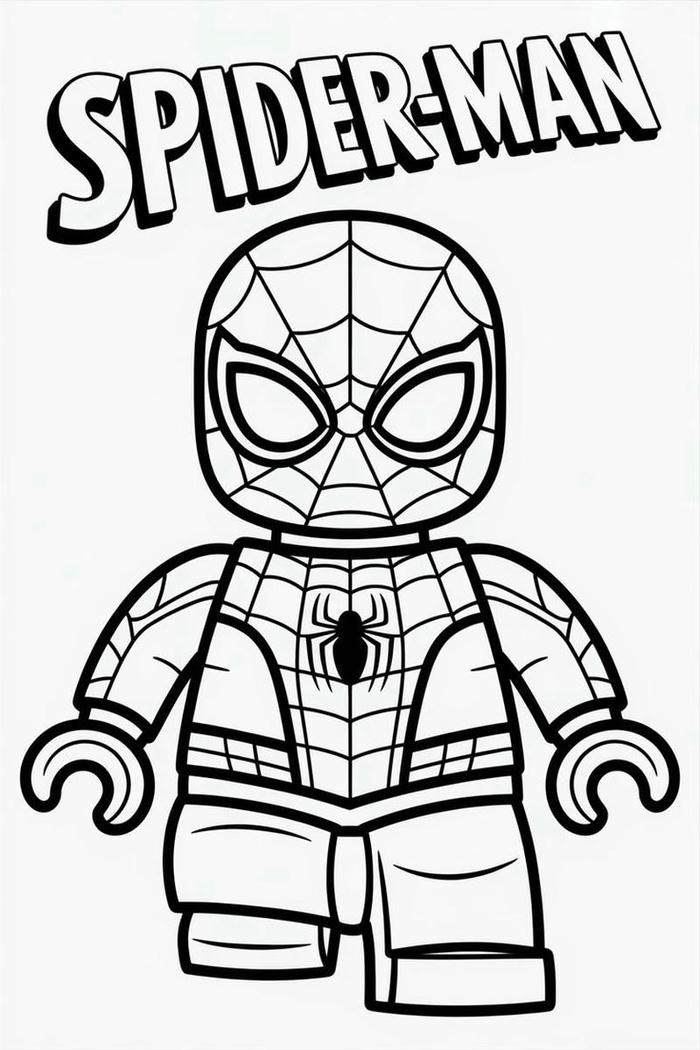 Tranh tô màu Spider Man Lego cho trẻ em
