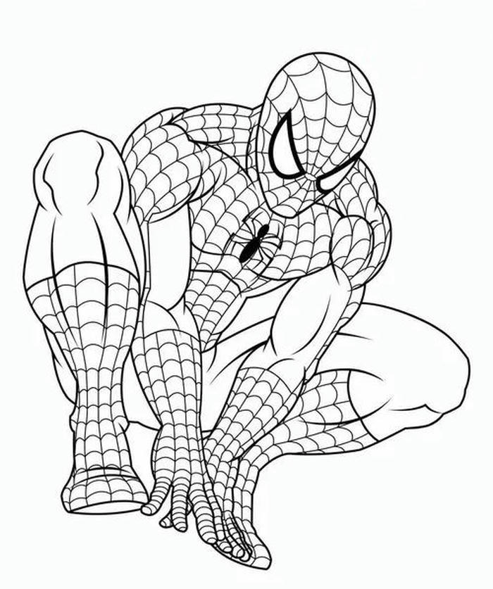 Tranh tô màu Spider Man dễ thương cho trẻ em
