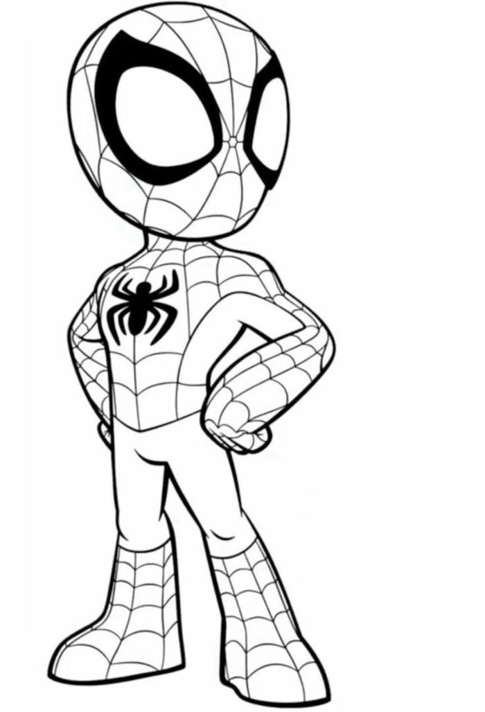 Tranh tô màu Spider Man ngộ nghĩnh đáng yêu cho bé