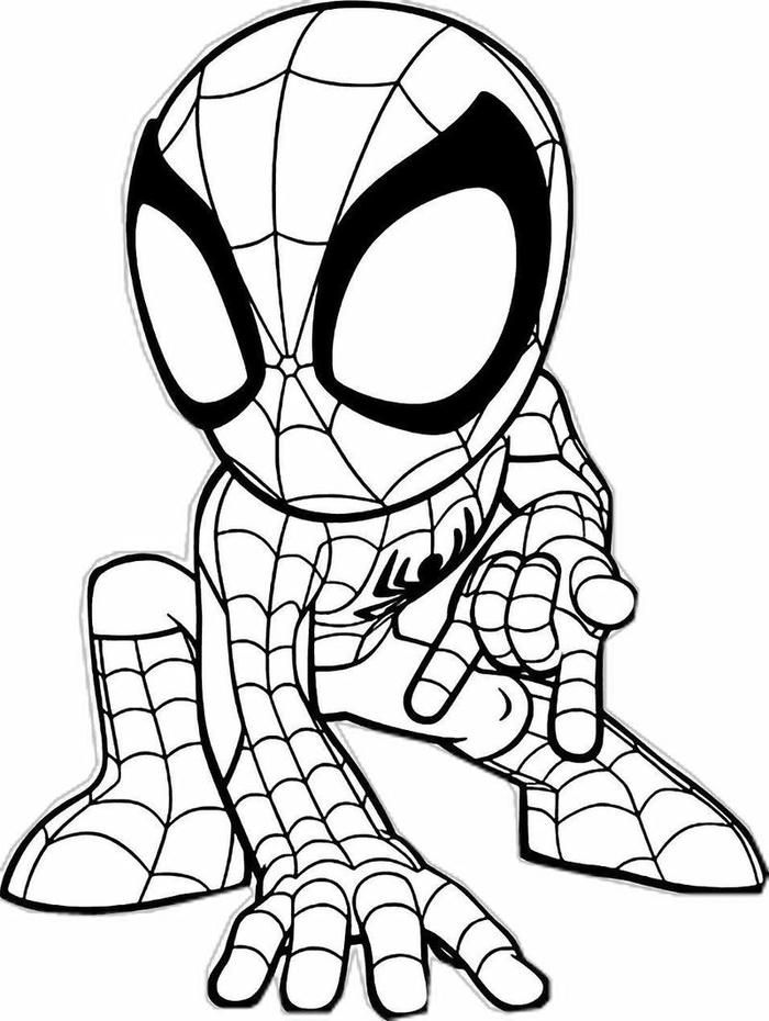 Tranh tô màu Spider Man ngộ nghĩnh vui nhộn cho bé