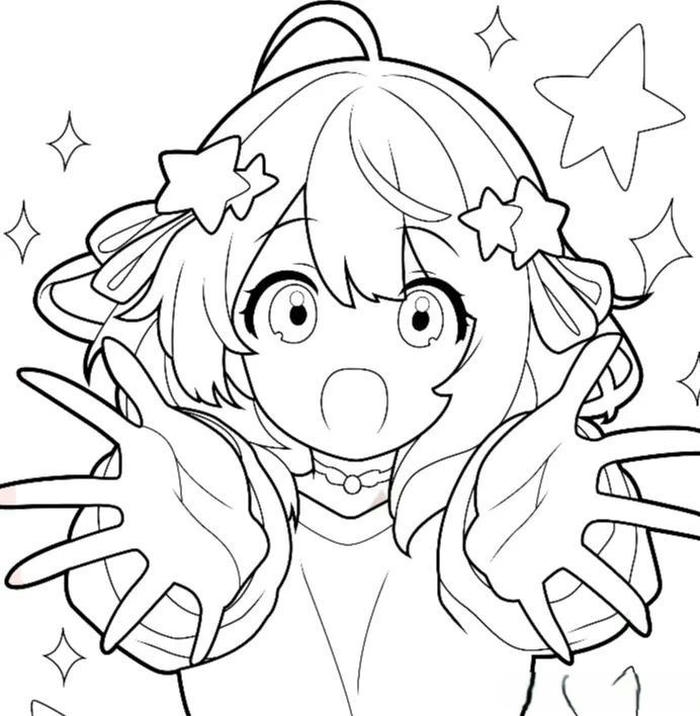 Tranh tô màu anime cute mang diện mạo nổi bật
