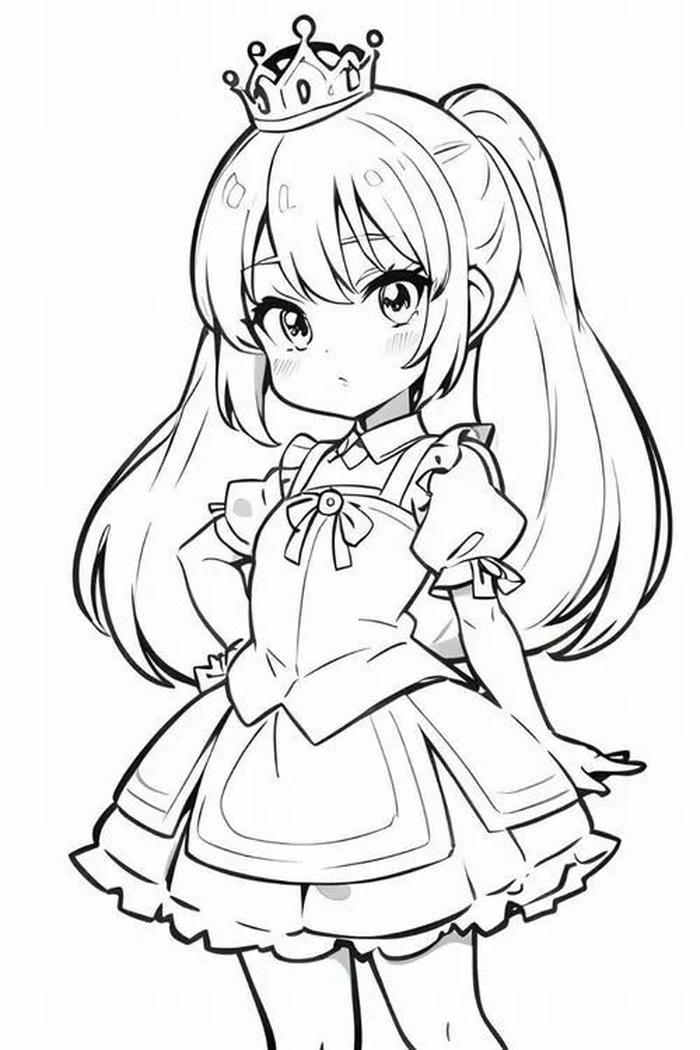 Tranh tô màu anime cute với kiểu dáng ngộ nghĩnh