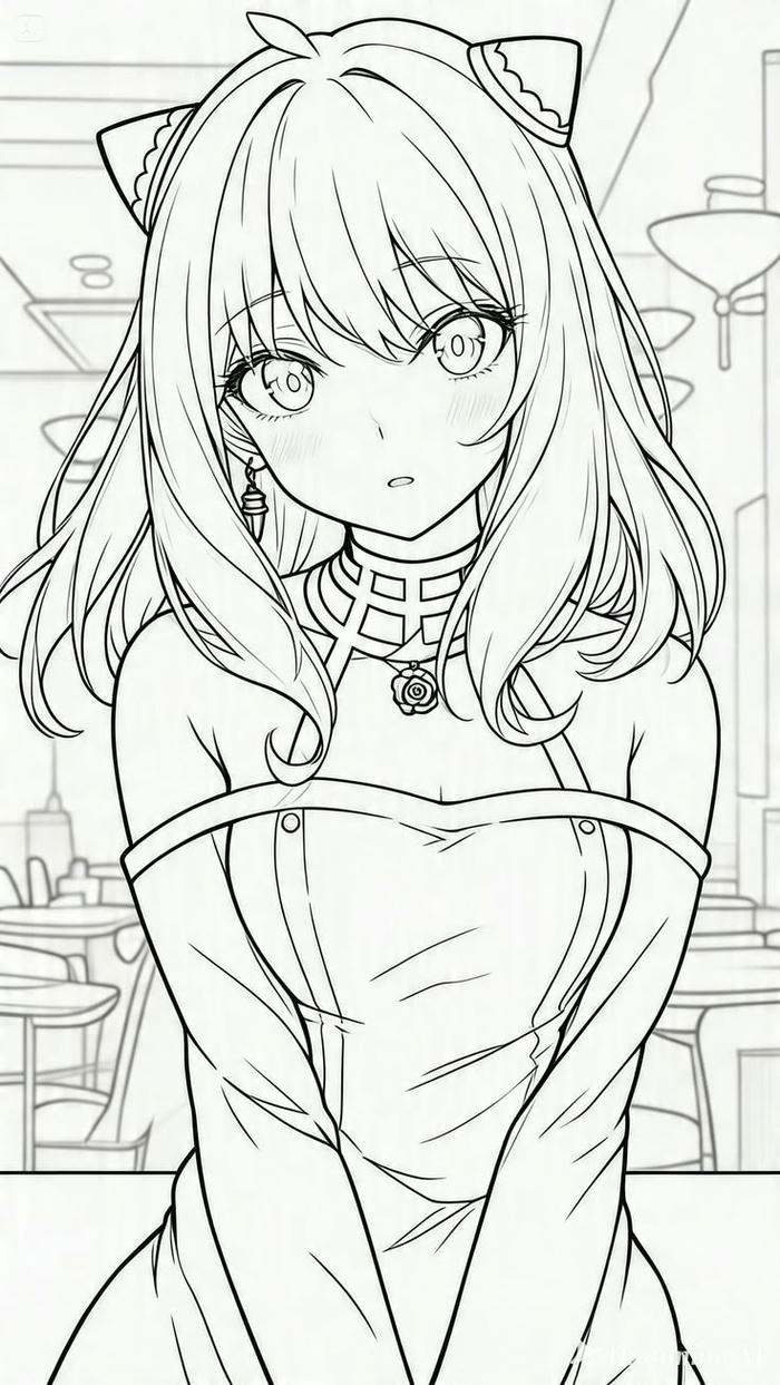 Tranh tô màu anime đường nét rõ ràng
