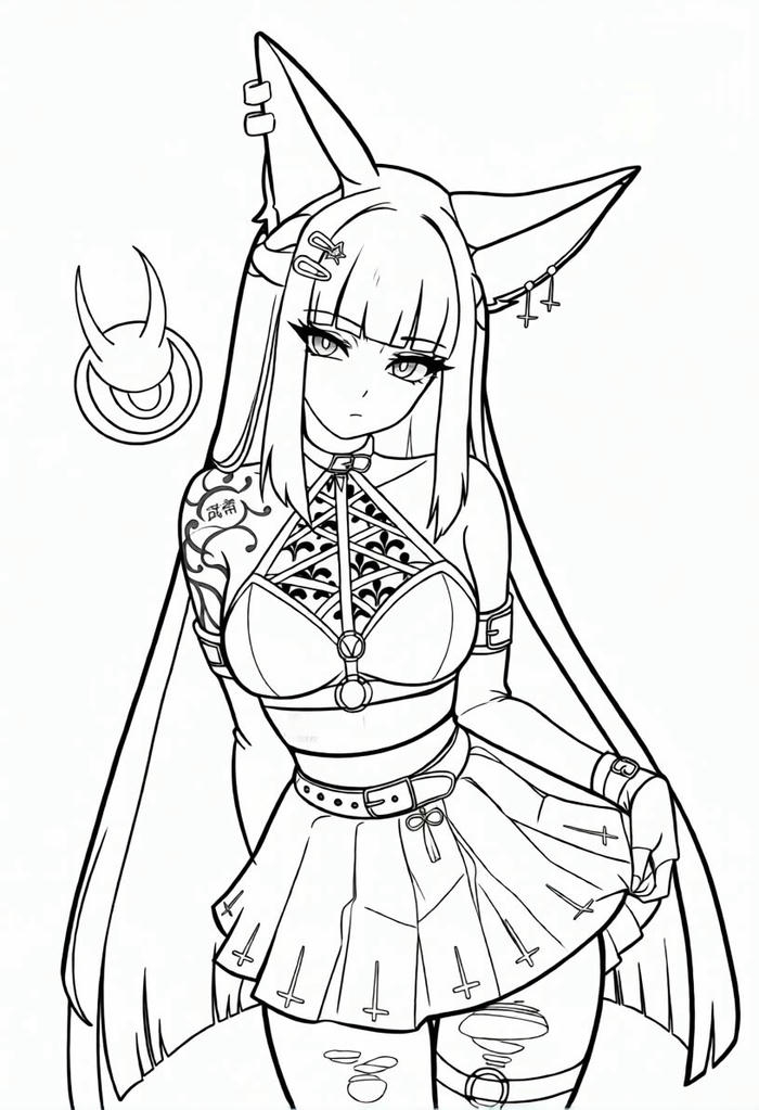 Tranh tô màu anime girl ngầu thể hiện khí chất riêng