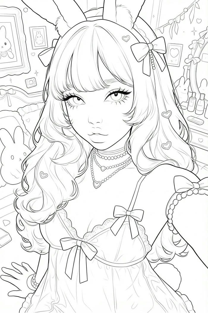 Tranh tô màu anime girl ngầu thể hiện phong thái riêng