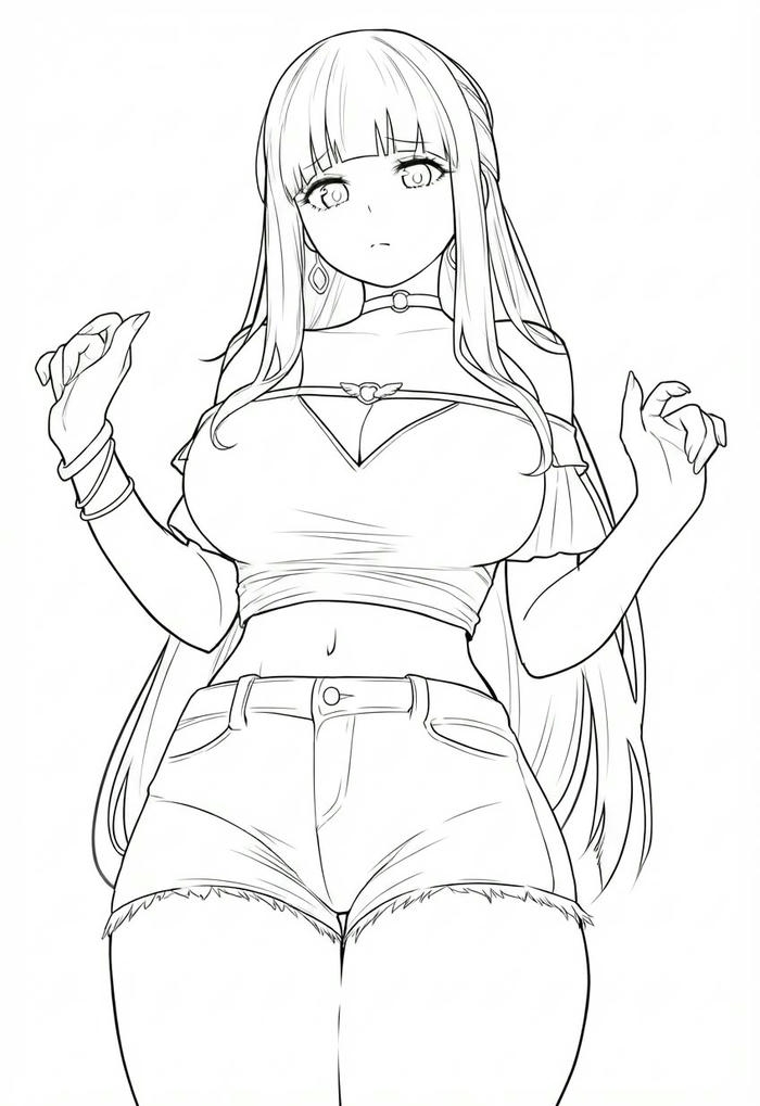 Tranh tô màu anime nét vẽ mềm mại