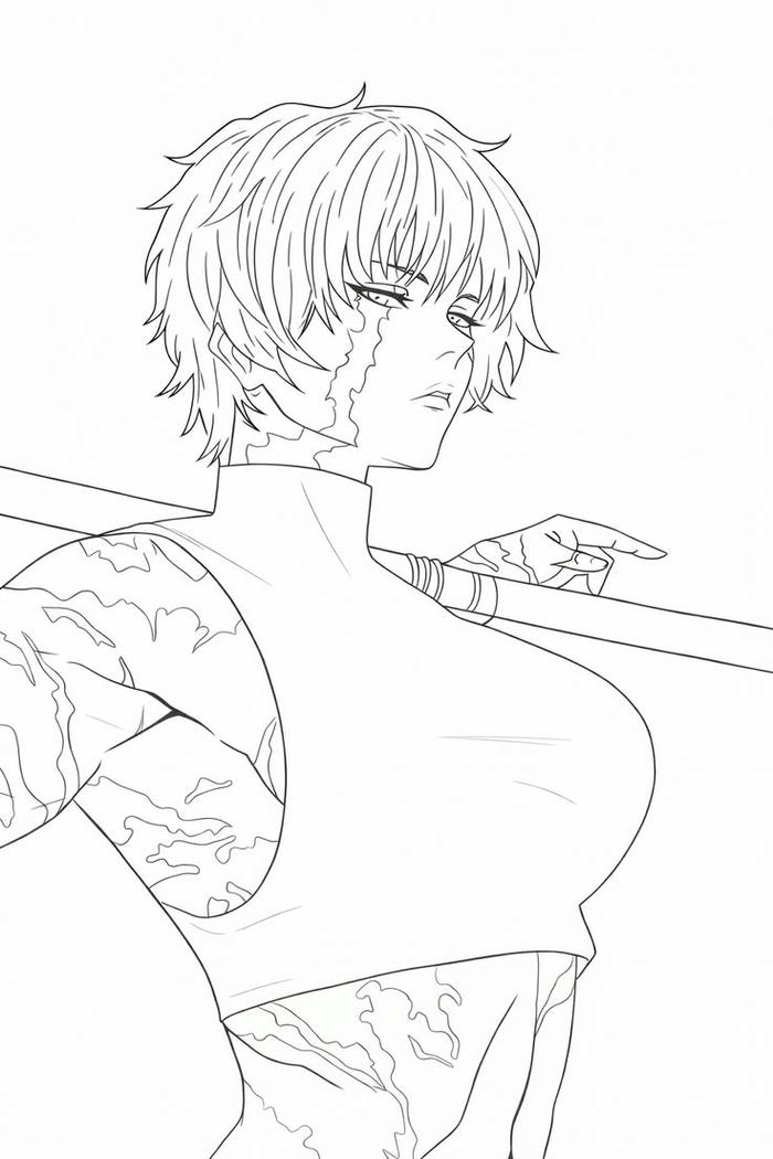 Tranh tô màu anime phong cách dễ thương