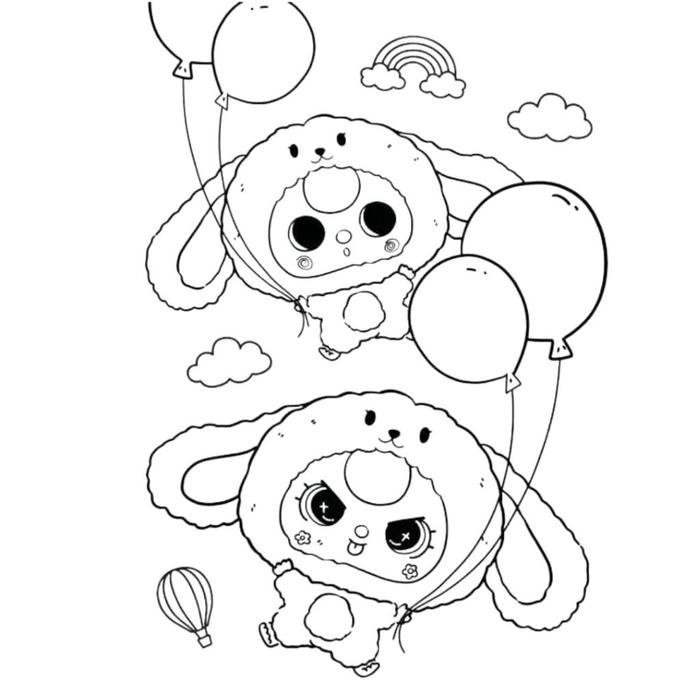 Tranh tô màu baby three có đường nét cân đối
