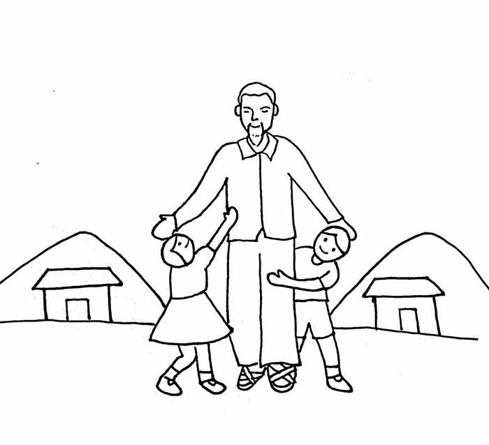 Tranh tô màu bác hồ chân dung mộc mạc