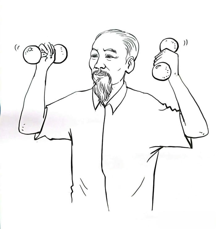 Tranh tô màu bác hồ đường nét mềm mại