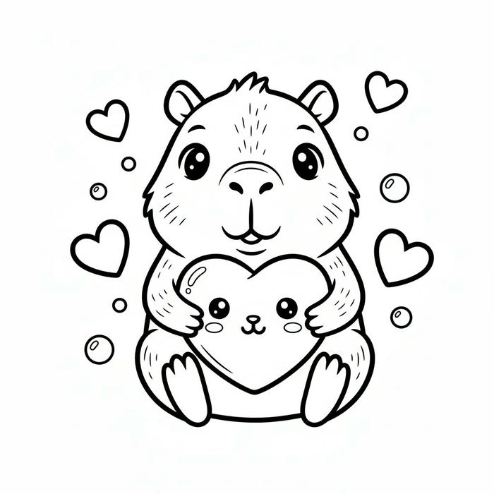 Tranh tô màu capybara có hình vẽ hài hòa