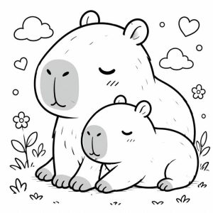 99+ tranh tô màu capybara siêu đáng yêu cho bé