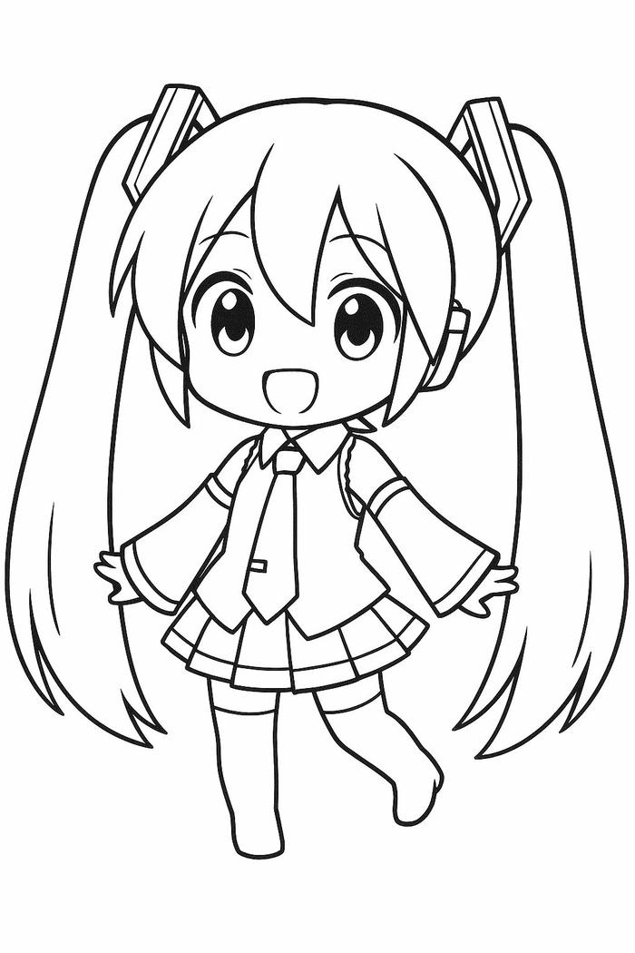 Tranh tô màu chibi cute mang phong thái vui tươi