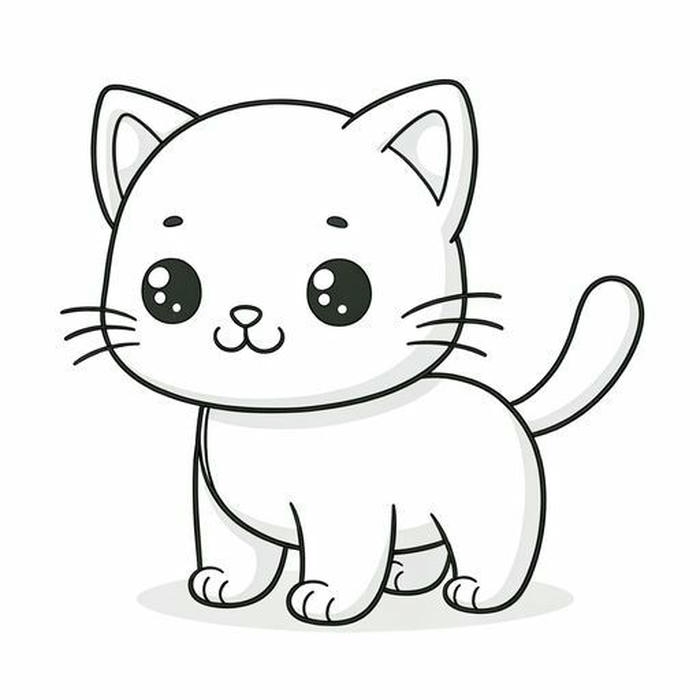 Tranh tô màu con mèo với chiếc mũi nhỏ