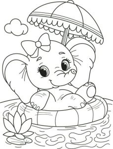 Mê mẩn bộ 90+ tranh tô màu con voi dễ thương 