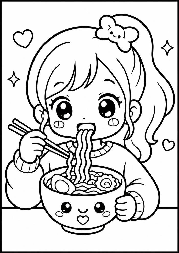 Tranh tô màu cute tạo hình nhỏ nhắn dễ thương