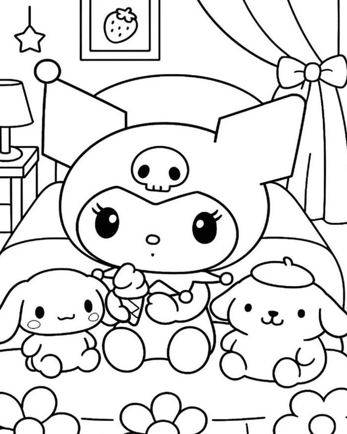 Tranh tô màu cute với biểu cảm ngộ nghĩnh