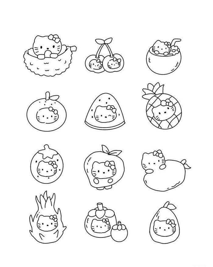 Tranh tô màu đồ ăn cute mini kiểu dáng xinh