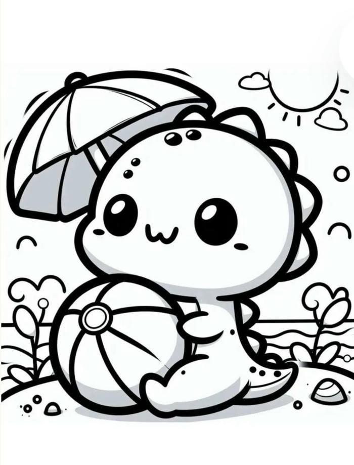 Tranh tô màu khủng long mang nét tinh nghịch