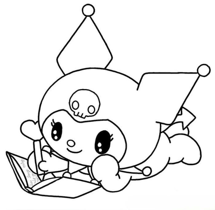 Tranh tô màu kuromi mang hình dáng dễ thương
