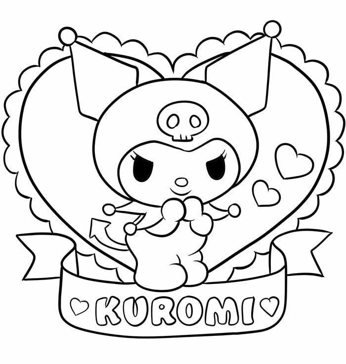Tranh tô màu kuromi mang tạo hình độc đáo
