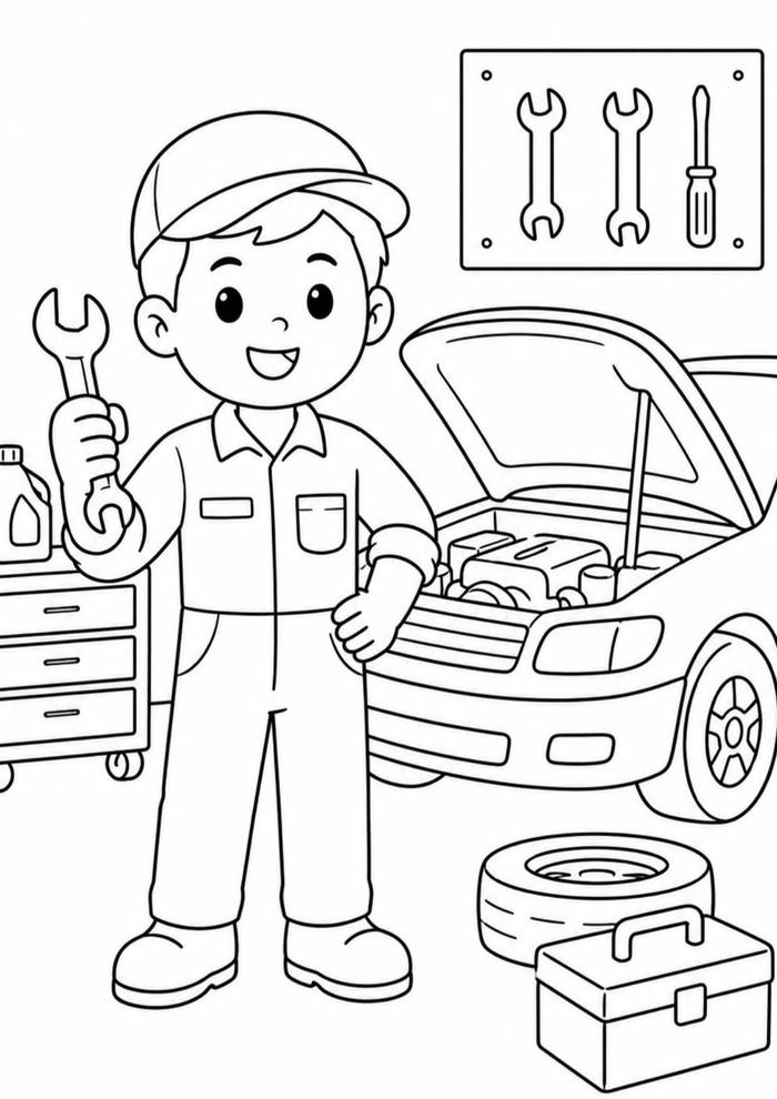 Tranh tô màu nghề nghiệp giúp bé khám phá
