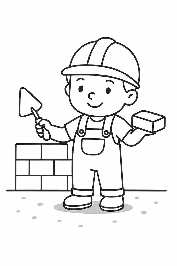 Tranh tô màu nghề nghiệp thể hiện nhân vật đáng yêu