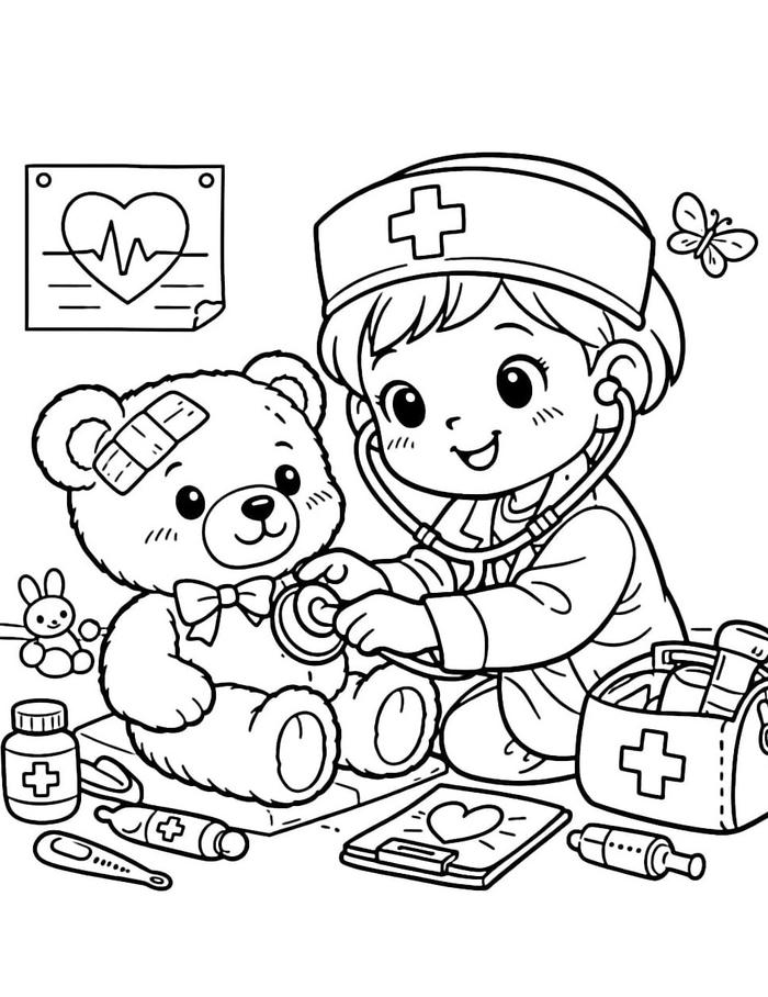 Tranh tô màu nghề nghiệp thể hiện nhiều vai trò
