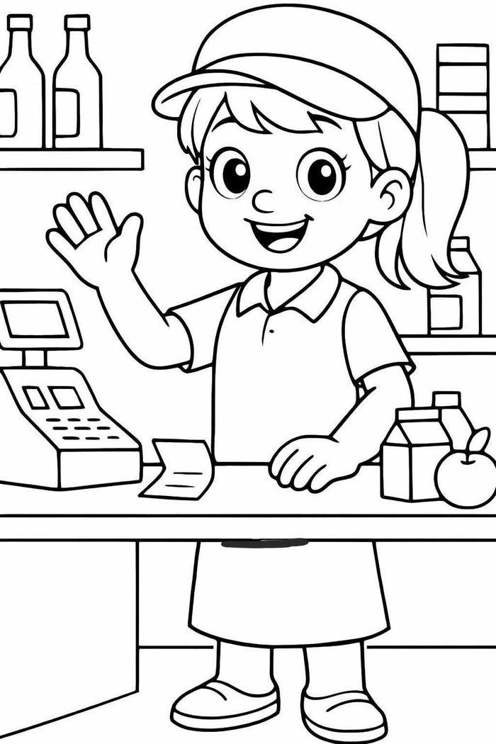 Tranh tô màu nghề nghiệp thiết kế đơn giản