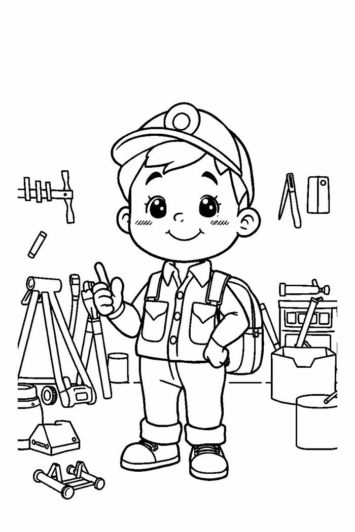 Tranh tô màu nghề nghiệp với nhân vật sinh động