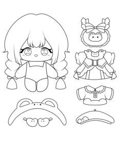 200+ Tranh tô màu pinterest paper doll búp bê giấy chibi