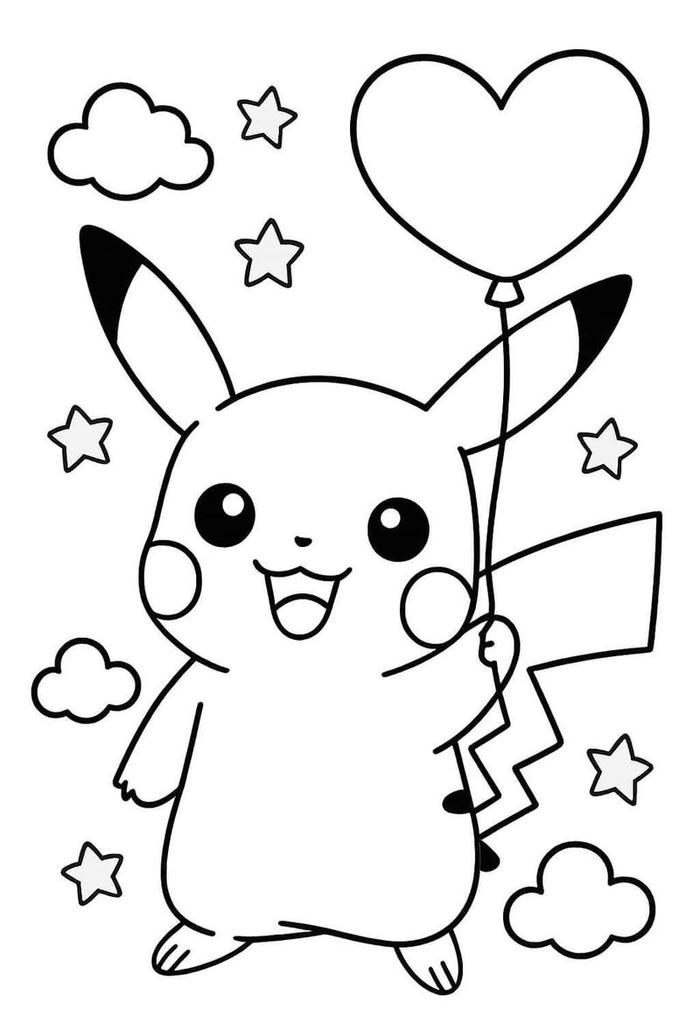 Tranh tô màu pokemon có hình minh họa xinh xắn