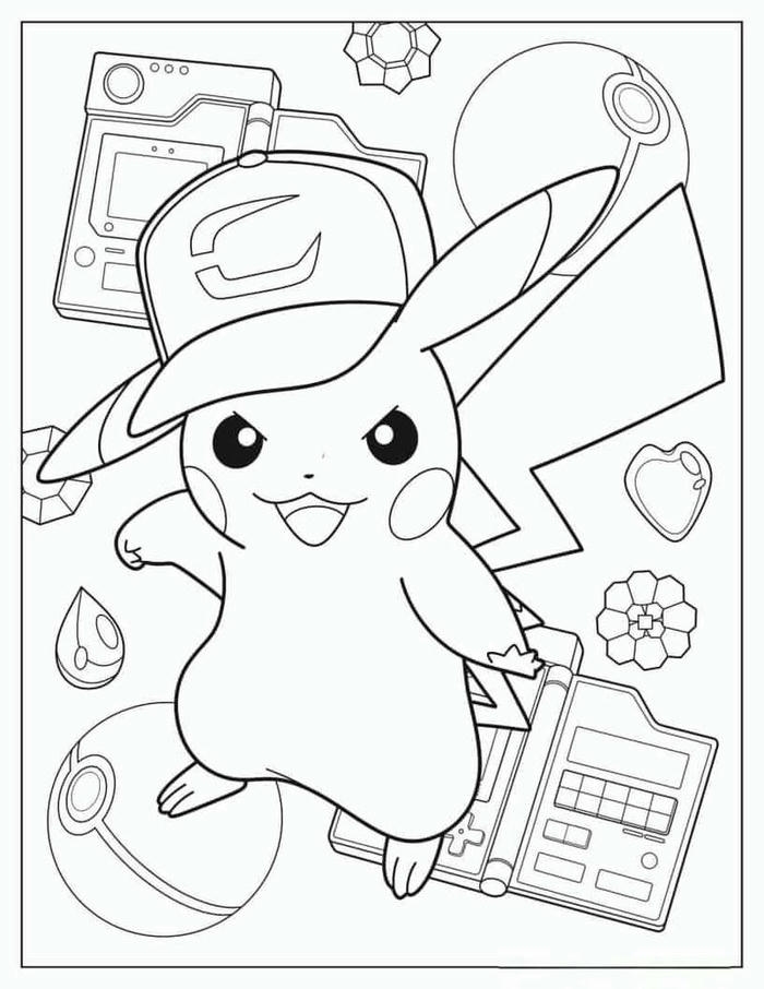 Tranh tô màu pokemon có phác họa tinh gọn