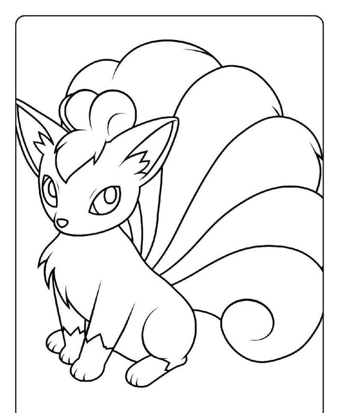 Tranh tô màu pokemon ngộ nghĩnh, nét vẽ rõ
