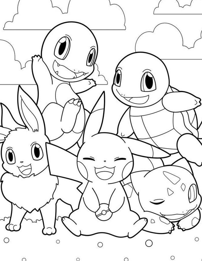 Tranh tô màu pokemon nổi bật với nét mềm mại