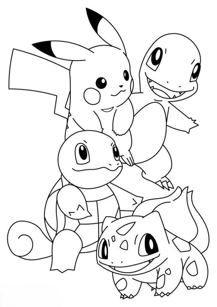 Tranh tô màu pokemon phác thảo theo nét đơn giản