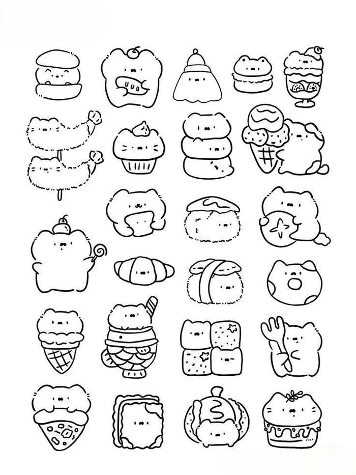 Tranh tô màu sticker cute đáng yêu ngộ nghĩnh