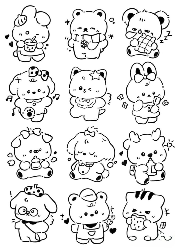 Tranh tô màu sticker cute mang vẻ ngoài đáng yêu