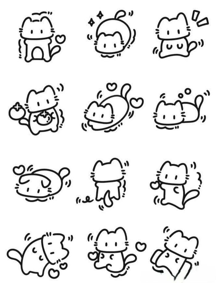 Tranh tô màu sticker cute nét vẽ mềm mại