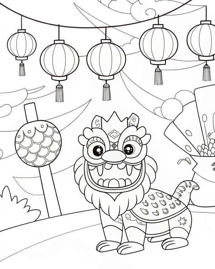 Tranh tô màu tết thể hiện vẻ tươi sáng