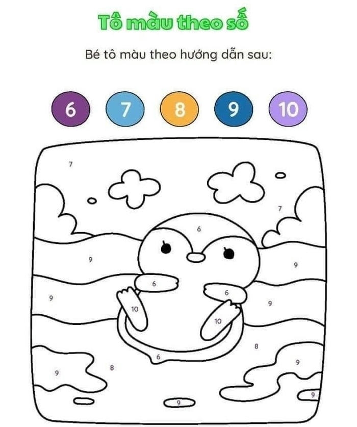 Tranh tô màu theo số dễ thực hiện cho bé