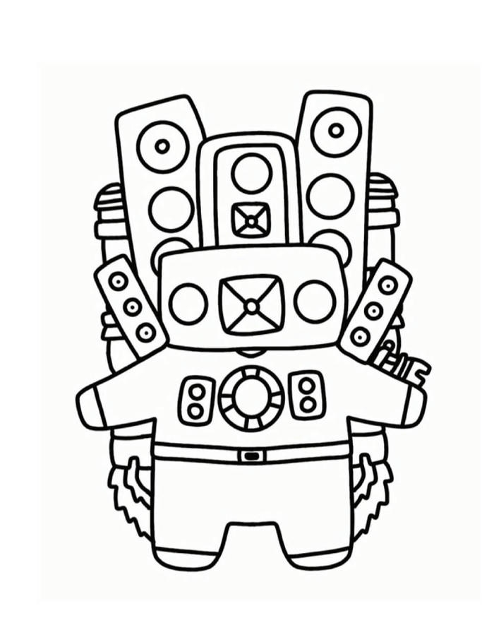 Tranh tô màu titan cameraman v2 dũng mãnh