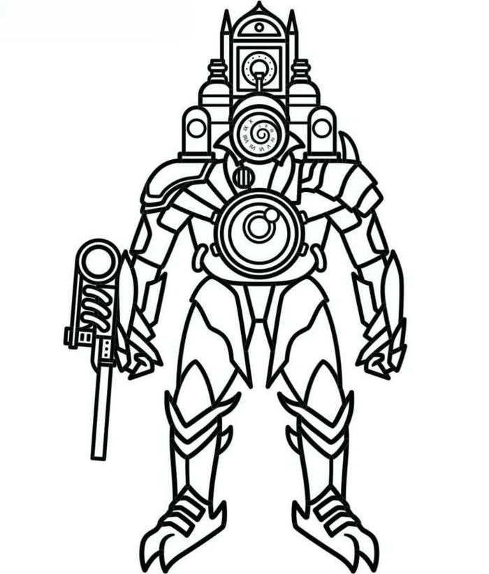 Tranh tô màu titan cameraman v2 hình dáng khỏe