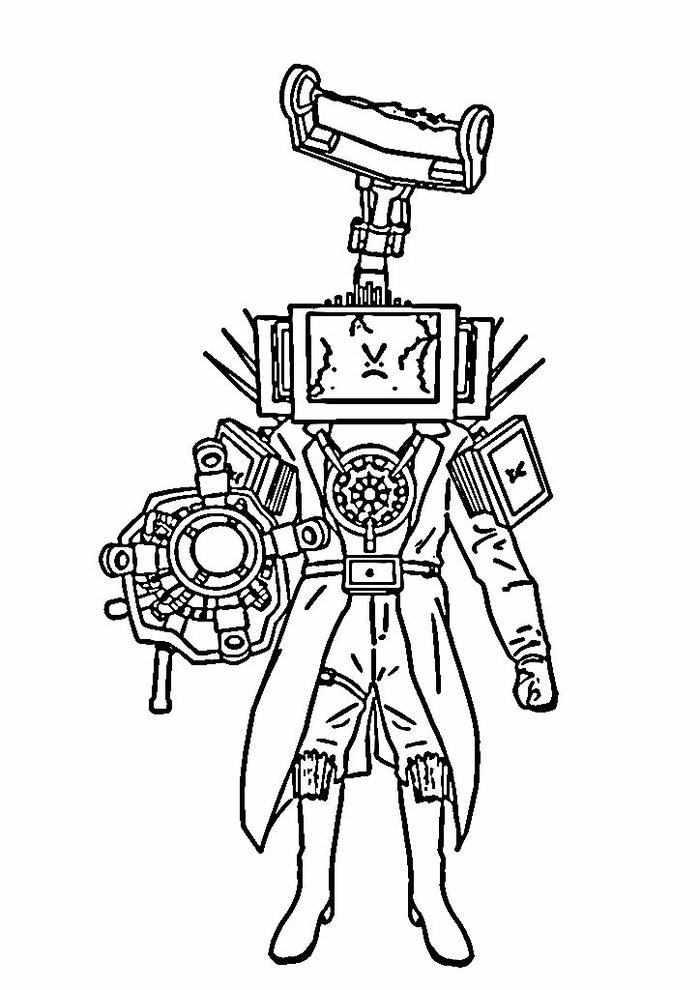 Tranh tô màu titan cameraman v2 vẻ ngoài uy