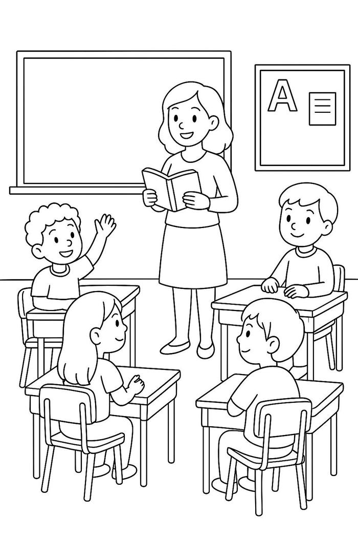 Tranh tô màu trường mầm non phù hợp bé tập tô