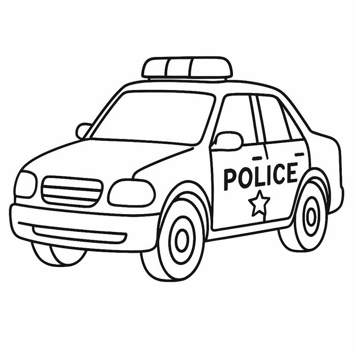 Tranh tô màu xe cảnh sát với hình ảnh ô tô polícia