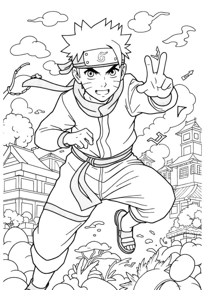Tư thế tung đòn tạo cảm giác năng động cho Naruto