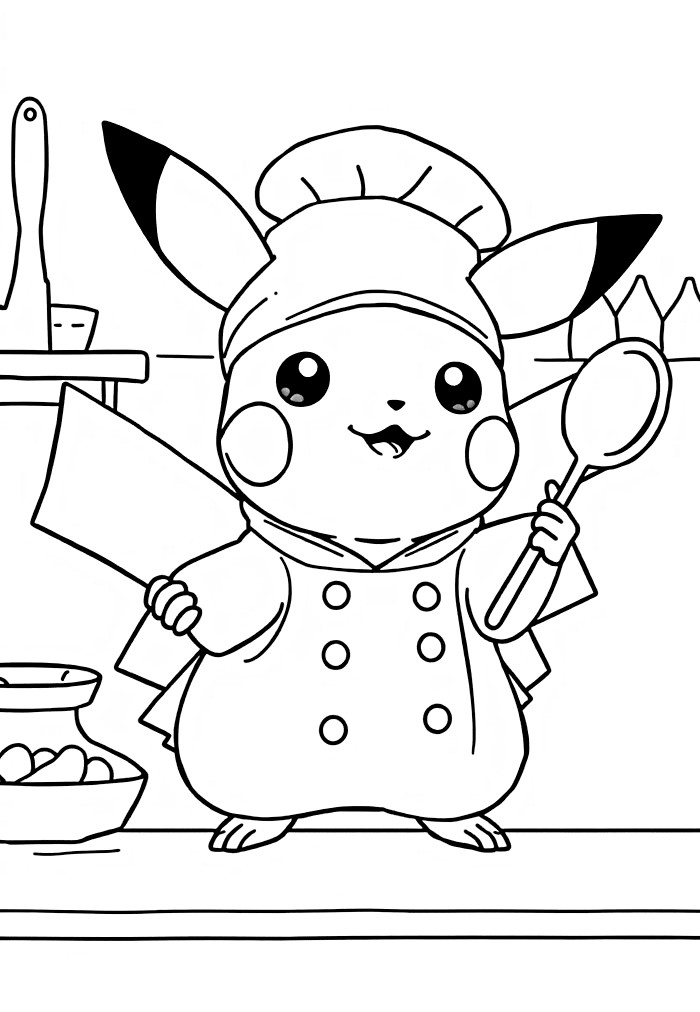 hình ảnh pikachu dễ tô cho trẻ em